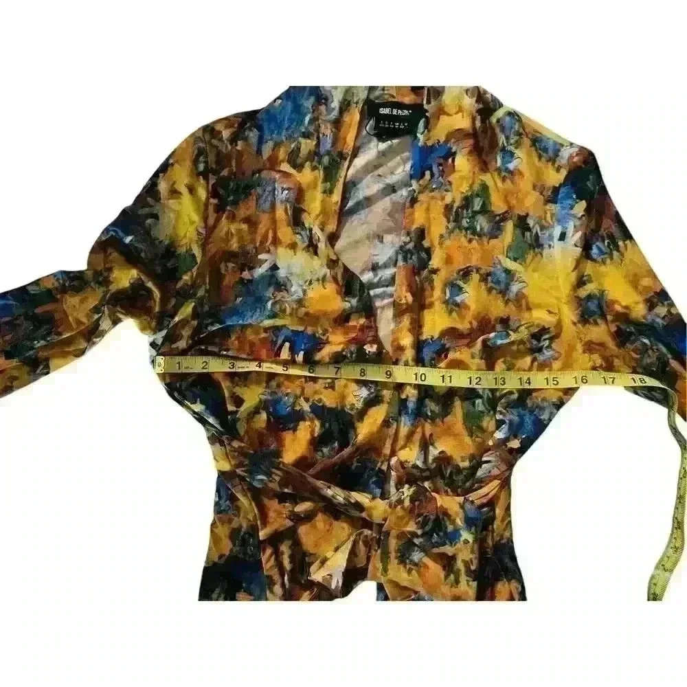 Isabel De Pedro Blouse Sz 6 Dopamine Groovy Long Sleeve Duster - Picture 3 of 6